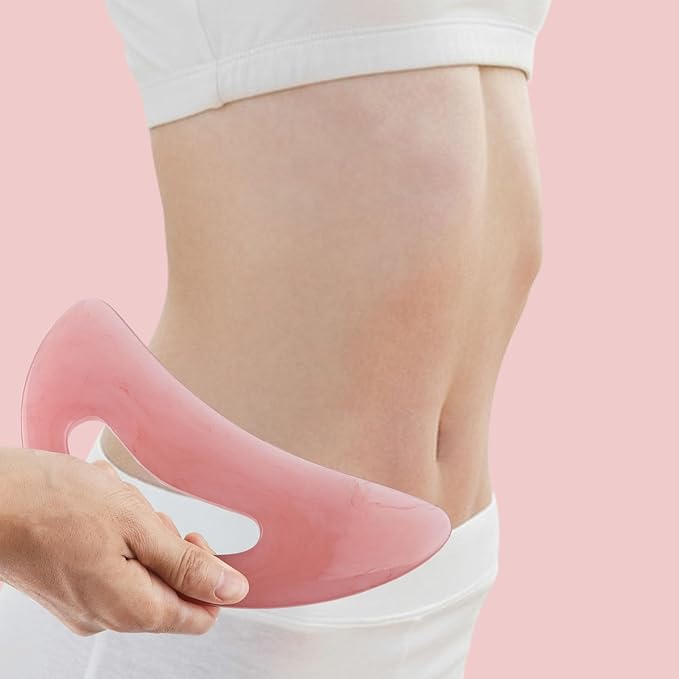 Body Gua Sha Tool Cellulite Guasha Tool for Body Large Body Massage Tools (Natural Resin) Lymphatic Drainage Tool Guasha Tool for Face，Back, Legs, Women's Body Shaping Tools (Pink)