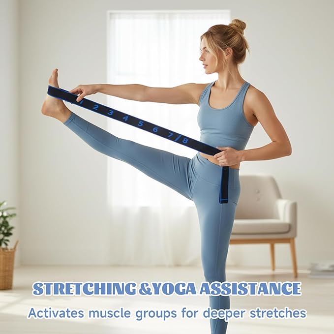 Fitness Resistance Band for Stretching and Yoga, 3 PCS 8-Section Exercise Bands Resistance, Numbered Resistance Band with Clear Markings, Exercise Bands for Full-Body Stretching and Strength Training