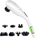 MEGAWISE Cordless Back Massager for Shoulders, Waist, Legs, Rechargeable 3200mAh Battery, 5 Speed and 5 +2 Massage Nodes 5 Hard, 2 Silicone Nodes, Massage While Moving Around (Off White Cordless)