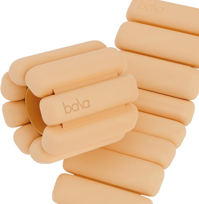 Bala Bangles Wrist & Ankle Weights for Women & Men - Adjustable Weighted Bands - Soft Silicone Arm & Leg Weights for Pilates, Yoga, Walking, Barre, Home Workout & Strength Training Exercise