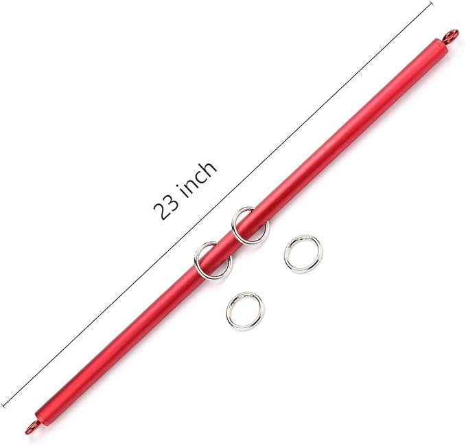 TMEOIIPY Pilates Exercise bar, Red Yoga Exercise Adjustable Spreader Bar with 4 Red Adjustable Straps Sports Aid Training Fitness Gear, Pilates aid kit, Stretching Exercise Tools