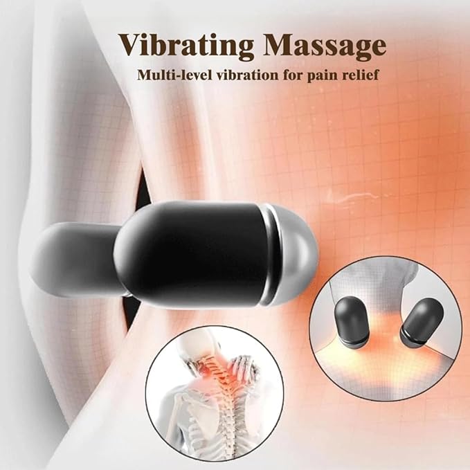 Smooth Triple Fusion Back Massager,3 in 1 Back Massagerr,Electric Lumbar Support Pillow Heat Vibration Massage Lower Back Spine Decompression Device(B)