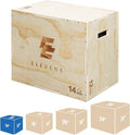 Elevens 3 in 1 Wooden Plyo Box Jump Box Plyometric Box for Jumping Trainer, Skipping, Jumping, Lunges, Box Jumps, Squats, Step-Ups, Dips