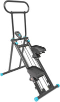 Stair Stepper for Exercise at Home, Foldable Compact Space Cardio Vertical Climbing Stairs Machine, Stair Master with Adjustable Height Handle, Anti-Slip Pedal