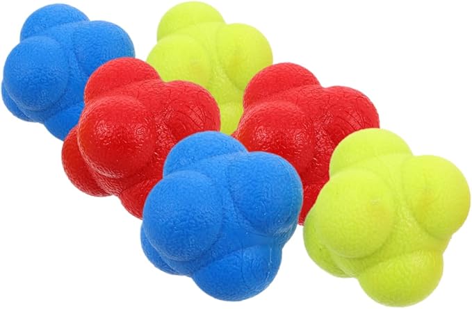 Toyvian 6pcs Reaction Speed Training Balls Enhance Hand Eye Coordination and Reflexes for Sports and Fitness and Elastic Reaction Balls for Kids and Adults
