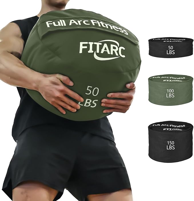 Fitarc Sandbag Workout Bag,Sand Bags for Weight Training,Sandbags for Fitness,Sandbags for Weight Training,Round Sandbag,Cross-Training & Exercise, Sand Not Included