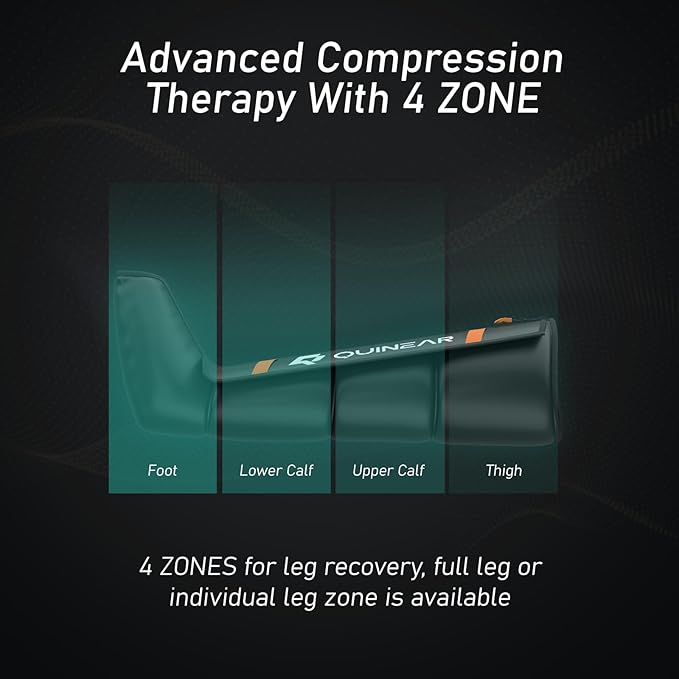 QUINEAR Professional Leg Recovery System, Cordless Air Compression Boots with Sequential Compression, Leg and Foot Massager, Fast Recovery Therapy for Athletes, FSA-HSA Eligible (Small)