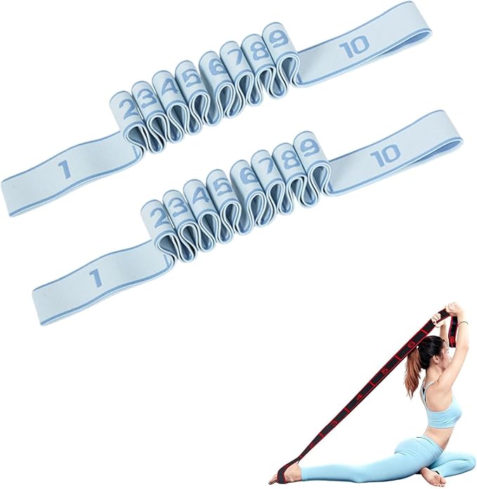 Fitness Resistance Band for Stretching and Yoga, Number Stretch Resistance Band with Clear Markings, 8/10-Section Elastic Training Bands for Yoga, Stretching, Pilates, Fitness