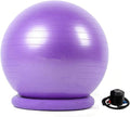 Yoga Ball Chair,Yoga Ball，Exercise Ball, Yoga Ball Chair Ergonomic Exercise Ball Stool with Base Stability Yoga Ball Chair for Adults Pregnancy Fat People Comfort Balance(Purple,65cm ( 25 5/8" ))