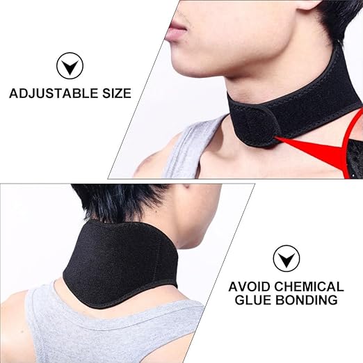 Neck Support Brace Strap: Adjustable Warm Magnetic Collar Self Heating Wrap Tourmaline - Neck Support for Men and Women
