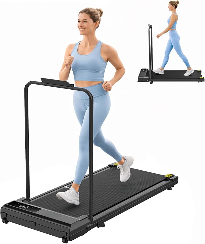 STRIDEMAX Quiet Folding Treadmill with Manual Incline, 2.5HP Under Desk Walking Pad, Basic LED Display, Shock Absorption, Space-Saving Fitness Equipment for Small Apartments - Joystride Series