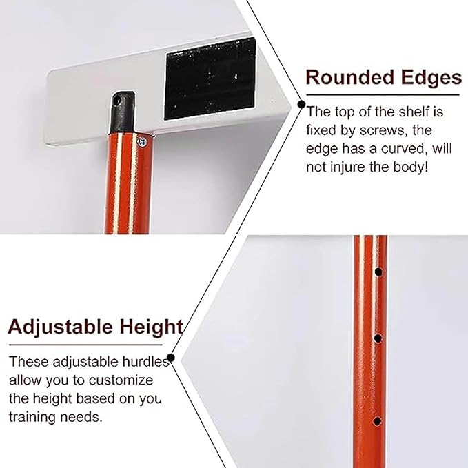 Metal Agility Speed Hurdles, Adjustable Height Track and Field Hurdles, Athletic Workout Obstacles Bar, Portable Sport Training Pole Set (76), 55