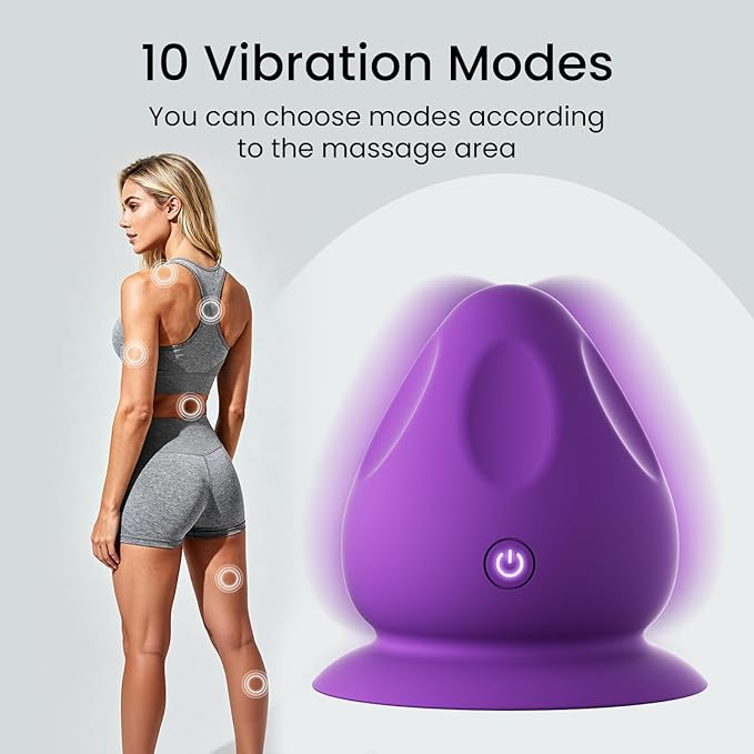 Mountable Massage Ball with Suction Base, Sports Relaxation Muscle Massage Tool, Deep Tissue Trigger Point Massager (Purple)
