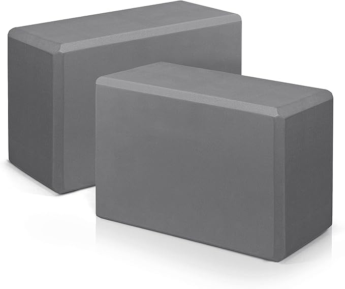 Yoga Blocks 2 Pack 9x6x3 Inches, Sturdy Foam Yoga Block, Premium EVA, Non Slip High Density for Pilates Meditation, Stretching and Toning