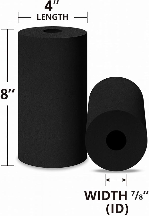 Treadlife Fitness Replacement Foam Roller Pad for Gyms and Leg Extensions (Size: 8"x4"x1") - Qty: 2