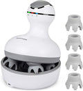 cotsoco Electric Scalp Head & Back Massager, Cordless Hair Massage Waterproof Head Massager with 4 Heads 84 Nodes for Hair Growth, Stress Relief & Deep Clean, Gifts for Men Women, White