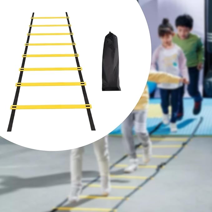 Agility Ladder Speed Ladder Fitness Feet Training Multifunction with Storage Bag Rugby Outdoor Sports Instant Set up Foldable