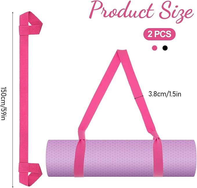 2 Packs Yoga Mat carrier, Yoga Mat Strap for Carrying Adjustable Yogas Strap Yogas Mats Holder Carrier Soft and Durable Suitable for Carrying Most Sizes of mats