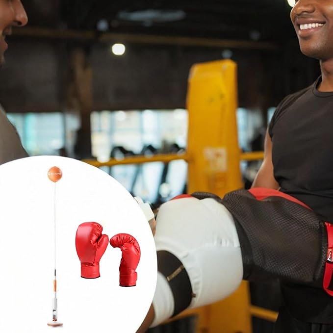 Punching Bag, Height Adjustable Boxing Set with Stand, Boxing Reaction Ball, Speed Bag Punching Equipment for MMA Home Gym Workout Fitness
