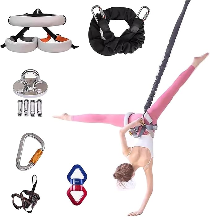 Heavy Resistance Bungee Fitness Set, Professional 4D Yoga Bungee Rope Workout Equipment, Dance Rope, Suspension Trainer, for Home Gym Training & Fitness(S - Fit for 104.7-126 lbs)