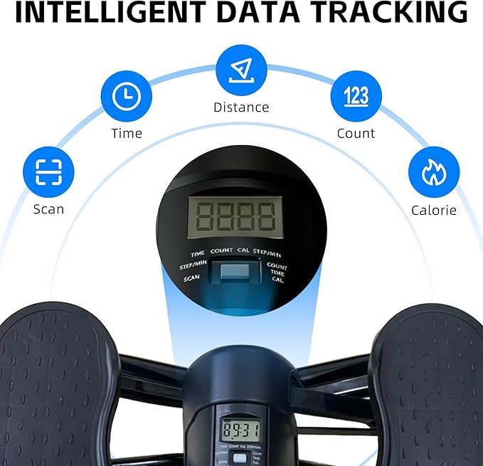 Lateral Rocking Fitness Stepper, Portable Compact Side-to-Side Steppers, Rock Stepper Side to Side, with Digital Display and Protective Blanket, for Exercise at Home