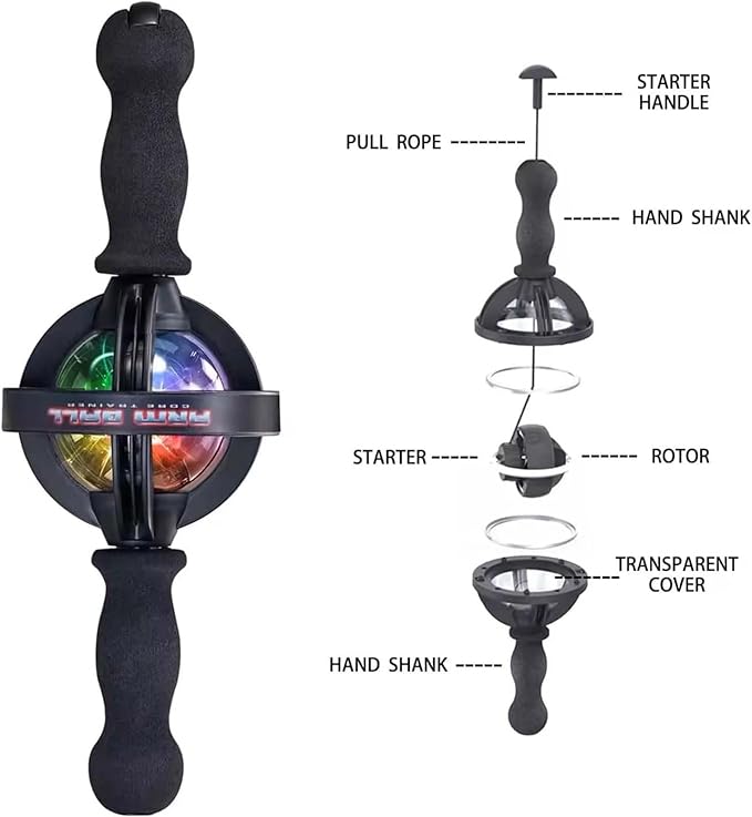 Arm Gyro Ball Core Trainer for Stronger Arm Bones and Muscle - Fitness Gyroscopic, Wrist Ball Gyro, Arm Strength Exerciser, Arm Hand Muscle Trainer Device