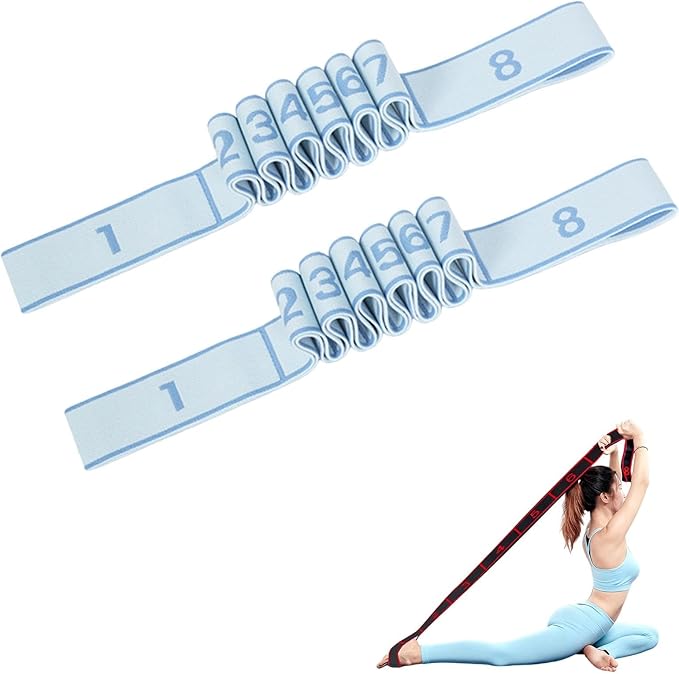 Fitness Resistance Band for Stretching and Yoga, Number Stretch Resistance Band with Clear Markings, 8/10-Section Elastic Training Bands for Yoga, Stretching, Pilates, Fitness