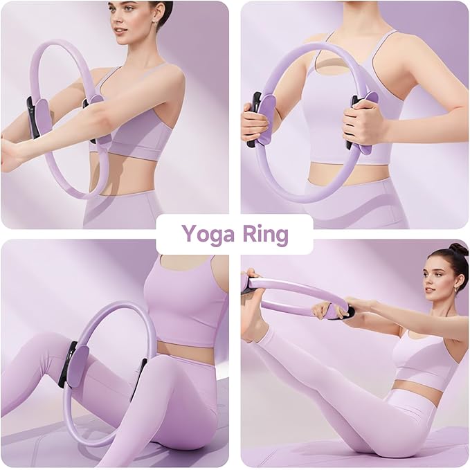 at Home Pilates Kit for Women, Pilates Equipment for Home Workouts, Adjustable Resistance Pilates Ball and Ring Set for Exercise