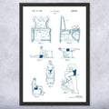 Pilates Chair Patent Framed Print (16x20) Pilates Gifts, Gym Art, Pilates Decor, Athlete Gifts, Garage Decor, Sports Gifts, Mom Gifts