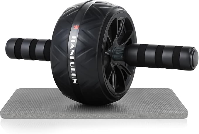 Ab Roller Wheel with Knee Pad, Ab Wheel Roller for Abs Workout & Core Strength Training, Dual Wheel Abdominal Exercise Equipment for Home Gym Fitness for Men & Women