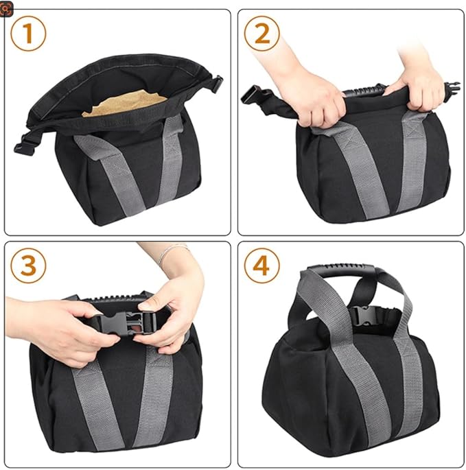 Fitness sandbag Weight Bag, for Strength Training, Yoga and Exercise, Weight Squat Bag, Black, 9.84 x 9.84 x 6.69 inches