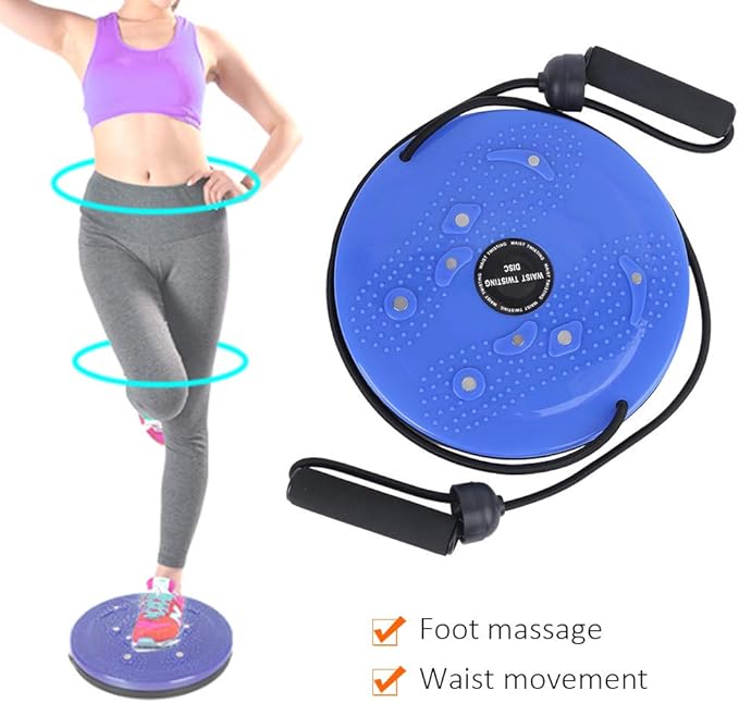 Twisting Disc Board, 25cm Waist Trainer for Fitness & Slimming, Exercise Twist Board with Pull Rope for Aerobic Workouts