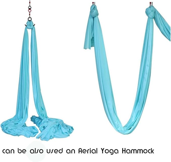 F.Life Aerial Silk 10 Yards Kit Durable Aerial Yoga Hammock with Hardware & Guide Aerial Swing for Acrobatic Flying Yoga