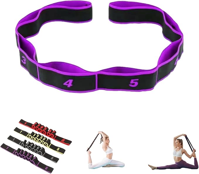 Numbered Resistance Band, Fitness Resistance Bands with Handles, Multifunction Fitness Resistance Band, Elastic Loop Exercise Strap, Adjustable Bands for Full Body Stretching Shaping