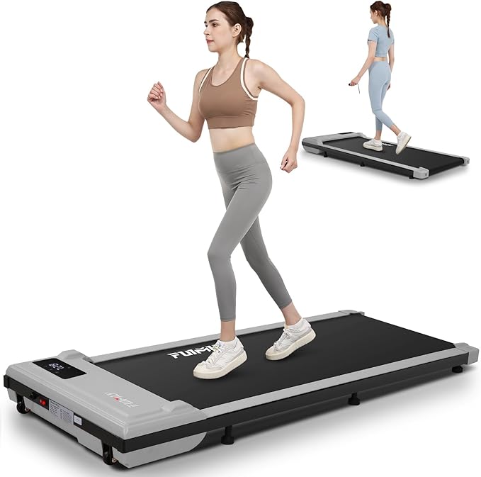 Under Desk Walking Pad for Home Office - 2.5 HP Portable Treadmill With 300 lb Capacity, Compact Jogging Running Machine, Remote Control and LED Display