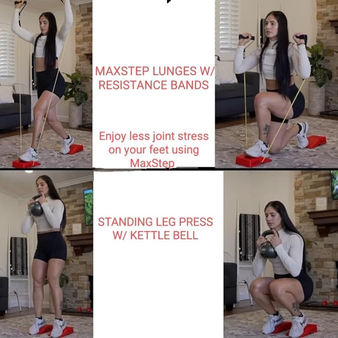 MaxStep Calf and Leg exercise equipment, Lightweight Exercise Stepper, Use with Exercise Bands. MaxStep Pantented exercise tool for Exercising Calves and leg muscles by SylverMax. 10.5x6.5x4.75