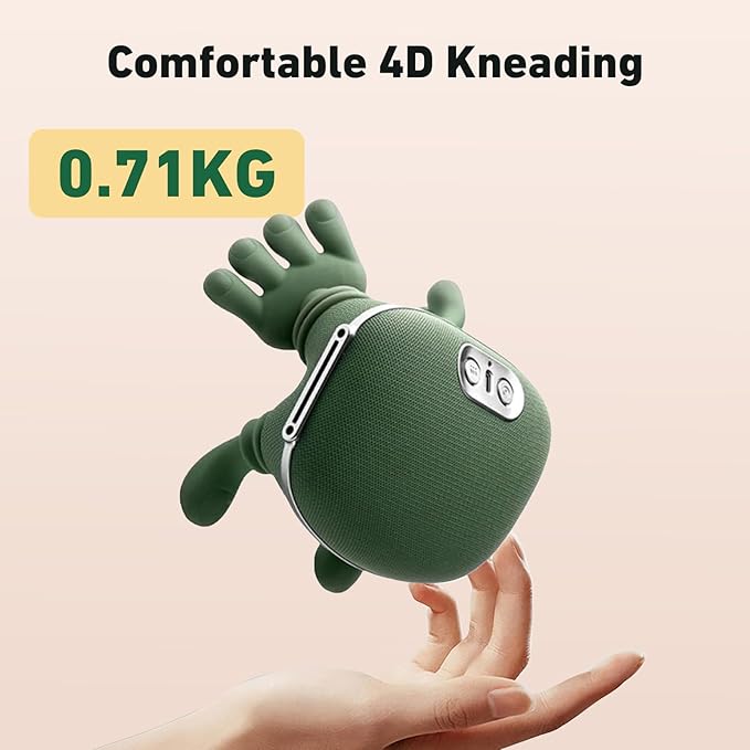 Neck Massager with Heat - Deep Tissue Shiatsu Electric Neck and Shoulder Massager with Fingers, 4D Kneading Design for foot back body, Cordless Masajeador De Espalda Y Cuello, Portable for Travel