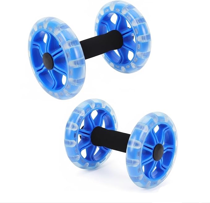 Exercise Roller Ab Exercise Abdominal Roller Wheel Dumbbell, Stable Abdominal Exercise Roller for Abs, Core Strength, Arms & Back, Portable Fitness Trainer for Men & Women