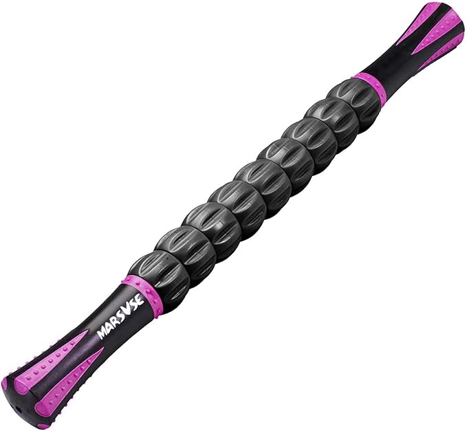 Muscle Roller Stick - Massage Tool for Athletes, Soothing Cramps, Relieving Muscle Soreness, Physical Therapy, Body Recovery (Violet)