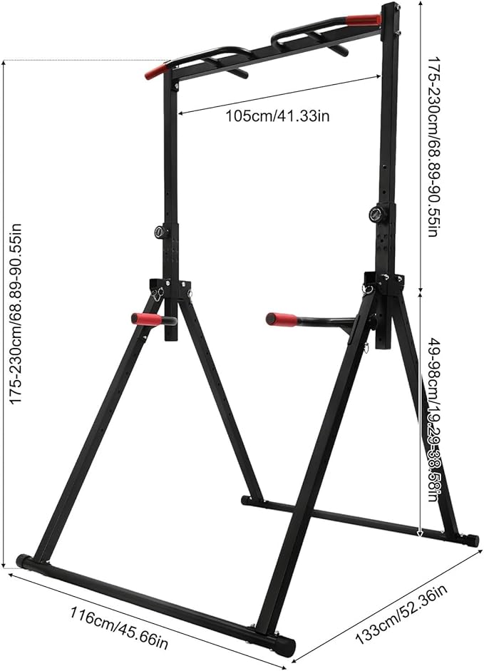 Pull Up Bar Power Tower Dip Station, Triangular Pull Up Bar Strength Training Device,Adjustable Heavy Duty, Load-Bearing 440.92lbs, For Living Rooms, Gyms, Sports Centers.