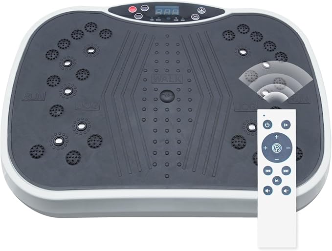 Dual-Control Design Vibration Plate Exercise & Fitness Machine Whole Body Workout Vibration Fitness Platform, Home Training Equipment for Weight Loss & Toning Wear Well