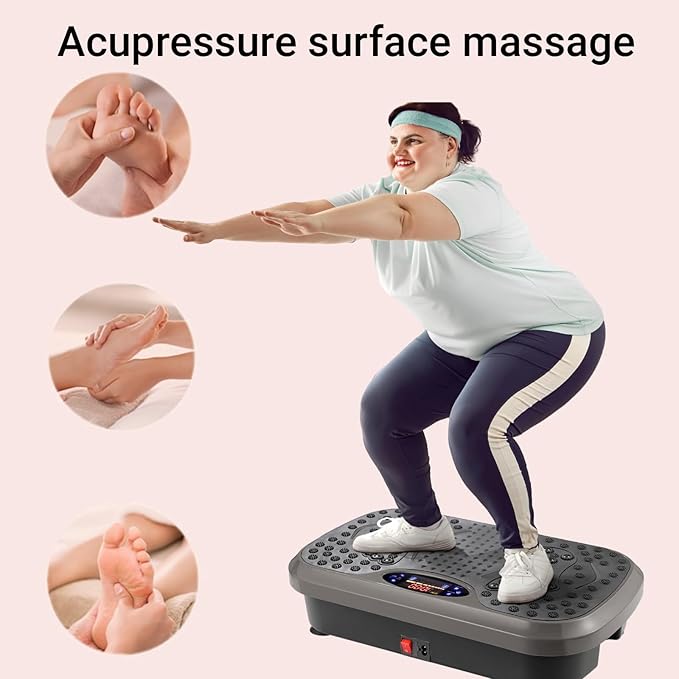 MAMIZO Vibration Plate Exercise Machine, Full Body Workout Shake Board Vibrate Platform for Lymphatic Drainage Weight Loss, with Loop Bands & Remote, Workout Equipment for Home Women Men