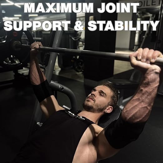 Elbow Wraps for Weightlifting (1 Pair) Adjustable Elbow Compression Straps & Joint Support Brace - Ideal for Bench Press, Powerlifting, and Gym Workouts.