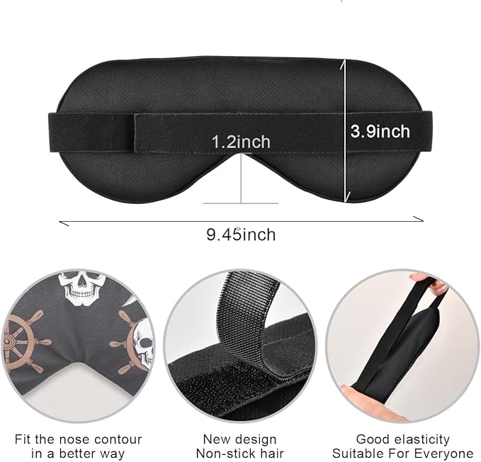 Sleep Masks Skeleton Pirate and Boat Rudder Eye Cover for Sleeping