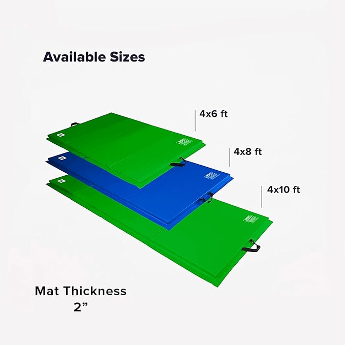 We Sell Mats - 4 ft x 8 ft x 2 in Premium Personal Fitness & Exercise Mat for Home Workout - Lightweight and Folds for Carrying – All Purpose Home Gym Mat – Thick Mat for Yoga, Pilates, Stretches