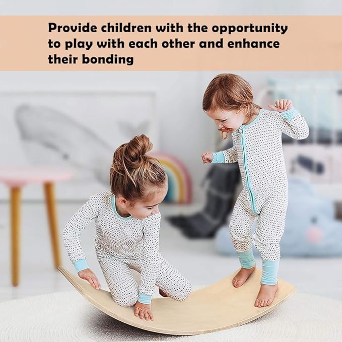 Wooden Balance Board Kids, [Natural Wood] Wobble Board for Toddlers Kids Children, 35" Rocker Board for Open Ended Montessori Learning Toy, Birthday Gifts for 3 4 5 6 7 8 Year Old Boys Girls (burlywood-L)