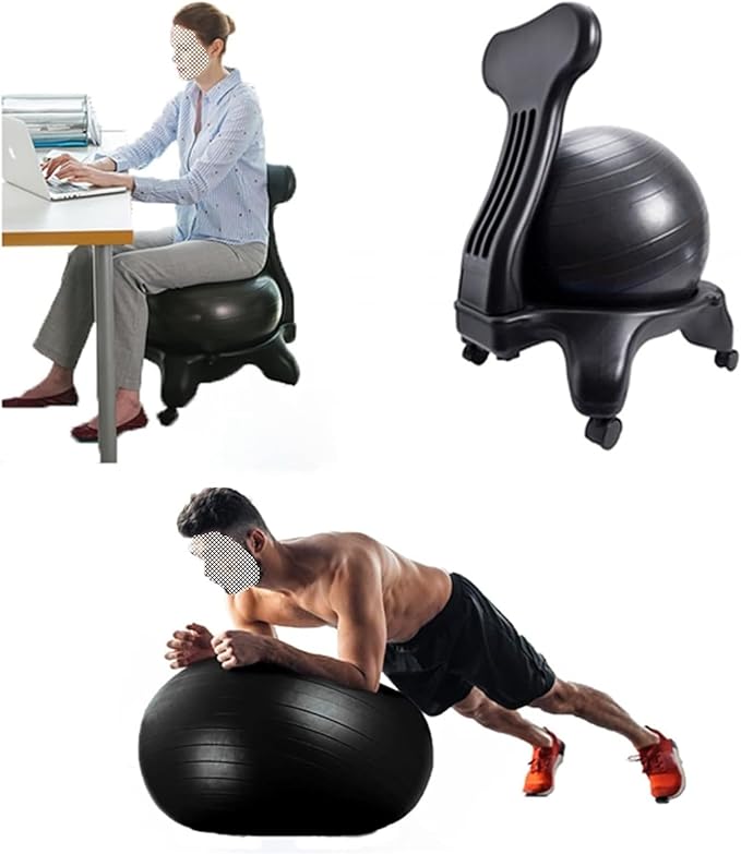 Yoga Ball Chair,Yoga Ball，Exercise Ball, Yoga Ball Chair Office Desk Chair with Anti Burst Ball Balance Ball Chair for Home Gym Ergonomic Exercise Ball Seat for Back Pain