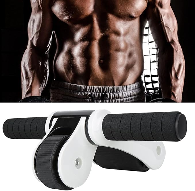2 Wheels Ab Roller Wheel, Abdominal Muscle Exerciser, Dual - Wheel Core Trainer with Knee Pad for Home Gym, Stable Aluminum Alloy Frame, Foldable Design for Full - Body