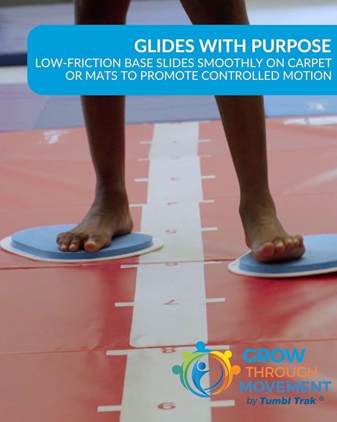 Therapeutic Exercise Sliders for Kids | Core Strength Gliding Discs for Physical & Occupational Therapy, Fun Home Exercise, Gross Motor Skills | Works on Carpet & Hardwood Floors