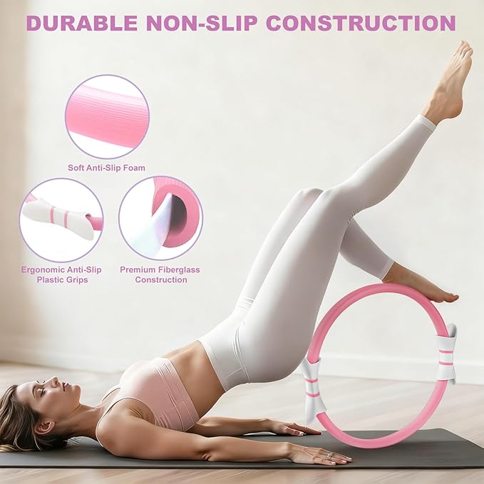 Luscinia Pilates Kit,Home Pilates Ring Kit for Women,Pilates Equipment Ring and Ball Set with Pilates Ring, Pilates Ball, Resistance Bands, Figure 8 Band & Accessories Pilates Starter Kit